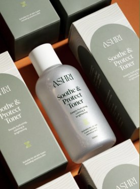 ASHRI Soothe and Protect toner among its boxes