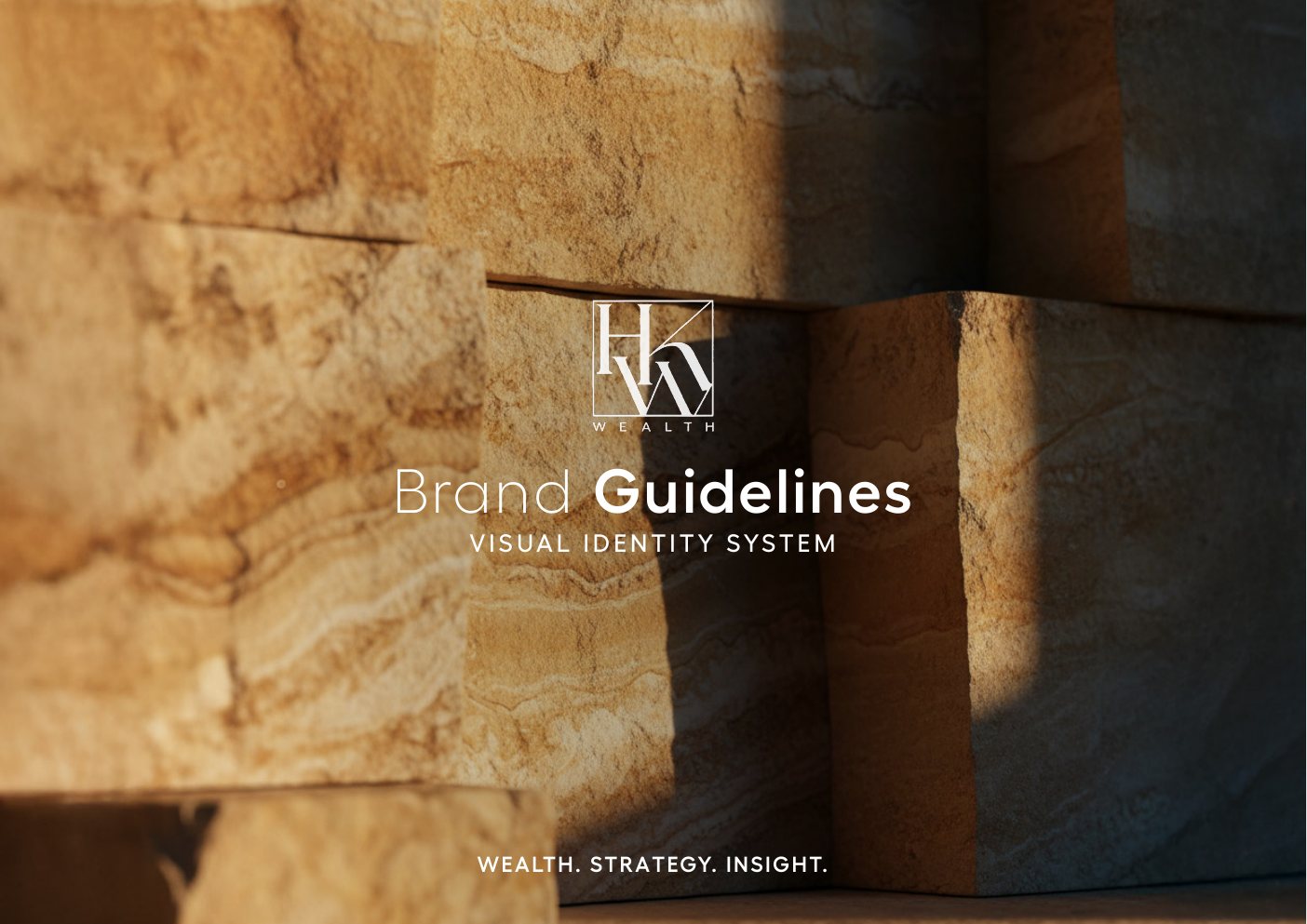 HKW Wealth brand guidelines cover: Wealth. Strategy. Insight.