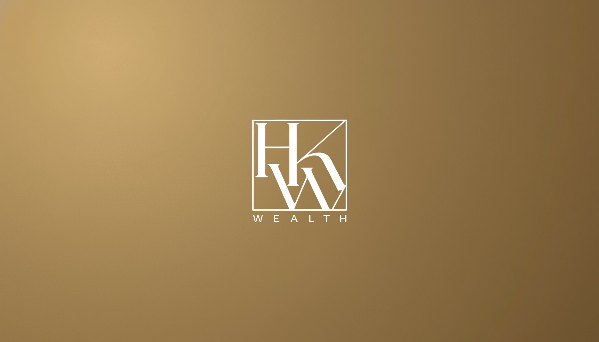 The HKW Wealth monogram in white on brushed gold