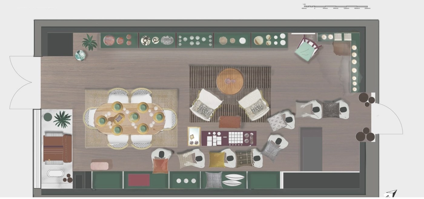 Furnished interior plan